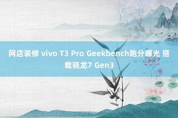 网店装修 vivo T3 Pro Geekbench跑分曝光 搭载骁龙7 Gen3