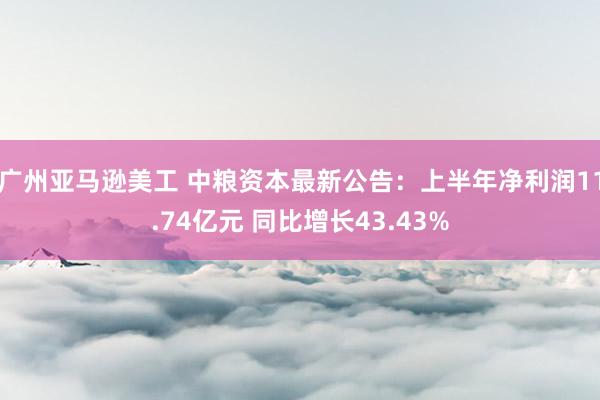 广州亚马逊美工 中粮资本最新公告：上半年净利润11.74亿元 同比增长43.43%