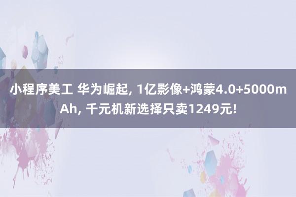 小程序美工 华为崛起, 1亿影像+鸿蒙4.0+5000mAh, 千元机新选择只卖1249元!