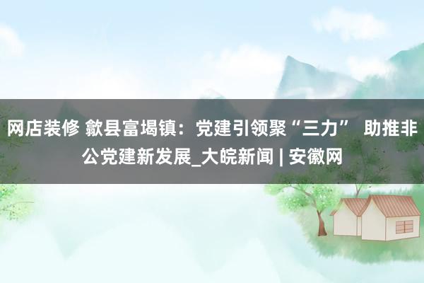 网店装修 歙县富堨镇：党建引领聚“三力”  助推非公党建新发展_大皖新闻 | 安徽网